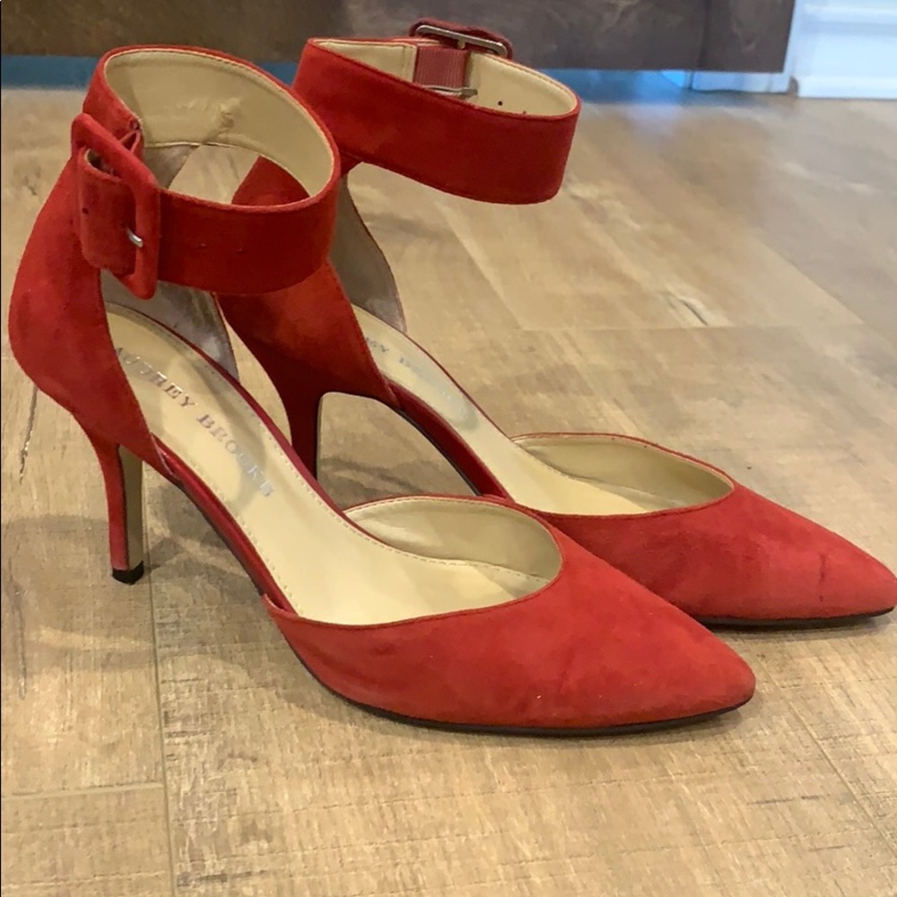 Red suede heels